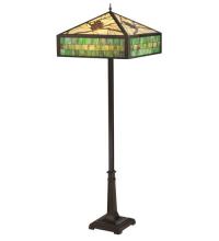 Meyda Green 119175 - 64.5"H Green Pine Branch Mission Floor Lamp