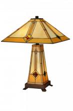Meyda Green 138111 - 23"H Diamond Mission Lighted Base Table Lamp