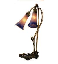 Meyda Green 14064 - 16" High Pink/Blue Pond Lily 2 Light Accent Lamp