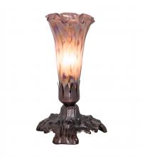 Meyda Green 14358 - 7" High Purple Iridescent Pond Lily Mini Lamp