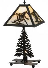 Meyda Green 150136 - 22"H Alpine W/Lighted Base Table Lamp
