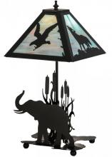 Meyda Green 150573 - 22"H Wildlife on the Loose W/Lighted Base Table Lamp