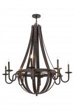 Meyda Green 172321 - 48"W Barrel Stave Metallo 8 LT Chandelier