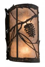 Meyda Green 177971 - 8" Wide Whispering Pines Left Wall Sconce