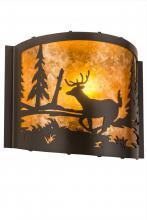 Meyda Green 190527 - 12" Wide Deer at Lake Wall Sconce