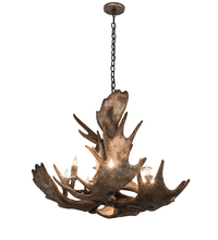 Meyda Green 200438 - 33" Wide Antlers Moose 10 Light Chandelier