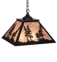 Meyda Green 20903 - 16" Square Tall Pines Pendant