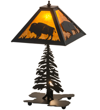 Meyda Green 214532 - 21" High Buffalo W/Lighted Base Table Lamp