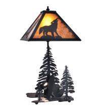 Meyda Green 242540 - 22" High Wolf at Dawn W/Lighted Base Table Lamp