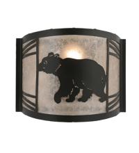 Meyda Green 247078 - 12" Wide Happy Bear on the Loose Left Wall Sconce