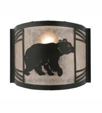 Meyda Green 247117 - 12" Wide Happy Bear on the Loose Right Wall Sconce