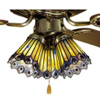 Meyda Green 27474 - 4"W Tiffany Jeweled Peacock Fan Light Shade