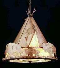 Meyda Green 32120 - 24"W Teepee w/ Buffalo Pendant