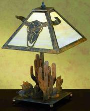 Meyda Green 32795 - 21"H Steer Skull Table Lamp