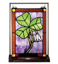 Meyda Green 50036 - 9.5"W X 10.5"H Shamrock Lighted Mini Tabletop Window