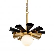 Varaluz 372P01SMBFG - Daphne 1-Lt Small Pendant - Matte Black/French Gold