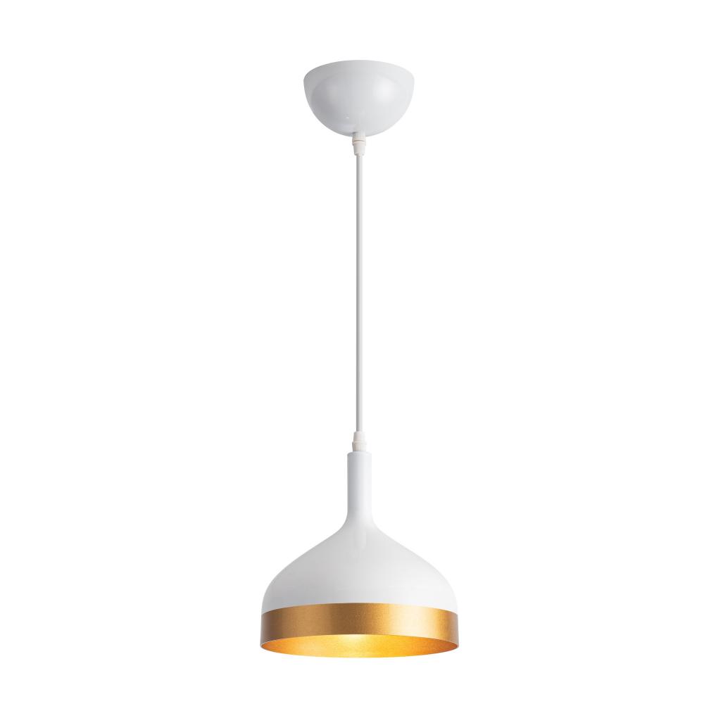 Dash Collection 1-Light Pendant, White & Gold