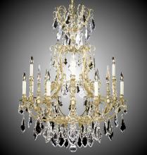 American Brass & Crystal CH7027-B-16G-ST - 8+4 Light Parisian Chandelier