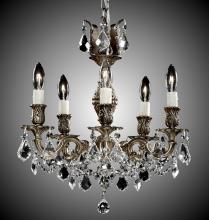 American Brass & Crystal CH9512-A-10W-ST - 5 Light Rosetta Chandelier