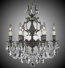 American Brass & Crystal CH9522-A-07G-PI - 6 Light Rosetta Chandelier