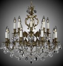 American Brass & Crystal CH9572-A-08G-ST - 8+8 Light Rosetta Chandelier