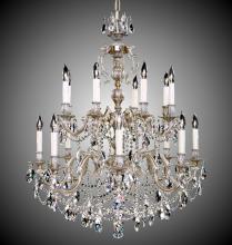 American Brass & Crystal CH9580-A-07G-ST - 8+8 Light Rosetta Chandelier