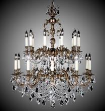 American Brass & Crystal CH9581-A-23S-PI - 10+10 Light Rosetta Chandelier