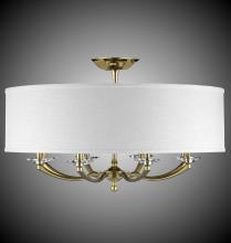 American Brass & Crystal FM5437-35S-36G-ST-GL - 32 inch Kensington Drum Shade Flush Mount