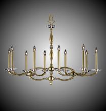 American Brass & Crystal IL5346-35S-37G-ST - 10 Light Kensington Island Light