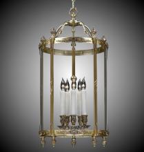 American Brass & Crystal LT2117-03G-PI - 5 Light 17 inch Lantern with Clear Curved Glass