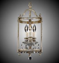 American Brass & Crystal LT2208-A-13S-ST - 3 Light 8 inch Lantern with Clear Curved glass & Crystal