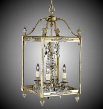 American Brass & Crystal LT2413-A-03G-PI - 4 Light 13 inch Square Lantern with Crystal and Glass