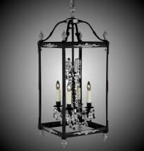 American Brass & Crystal LT2414-O-01G-ST - 4 Light 13 inch Extended Square Lantern with Crystal and Glass