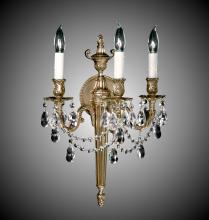 American Brass & Crystal WS2113-ATK-02G-ST - 3 Light Torch Wall Sconce