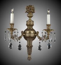 American Brass & Crystal WS9062-ALN-16G-PI - 2 Light Finisterra Torch Wall Sconce