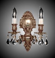 American Brass & Crystal WS9422-ALN-16G-PI - 2 Light Fleur-De-Lis Small Wall Sconce