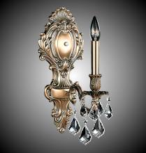 American Brass & Crystal WS9423-ATK-07G-PI - 1 Light Fleur-De-Lis Medium Wall Sconce