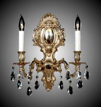 American Brass & Crystal WS9424-ALN-16G-PI - 2 Light Fleur-De-Lis Medium Wall Sconce