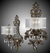 American Brass & Crystal WS9450-OLN-02G-PI-HL - 3 Light Shaded Lattice Wall Sconce