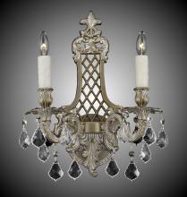 American Brass & Crystal WS9452-ATK-02G-ST - 2 Light Lattice Small Wall Sconce