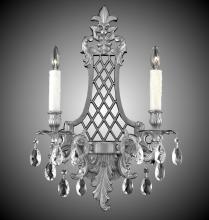 American Brass & Crystal WS9454-ALN-21S-ST - 2 Light Lattice Medium Wall Sconce