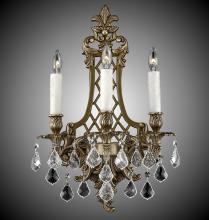 American Brass & Crystal WS9455-ALN-05S-ST - 3 Light Lattice Medium Wall Sconce