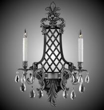 American Brass & Crystal WS9457-ALN-05S-ST - 2 Light Lattice Large Wall Sconce