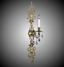 American Brass & Crystal WS9487-ALN-23S-ST - 1 Light Filigree Extended Top and Tail Wall Sconce