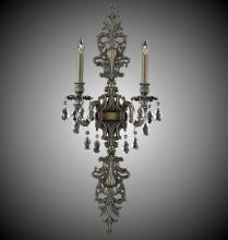 American Brass & Crystal WS9488-ALN-07G-ST - 2 Light Filigree Extended Top and Tail Wall Sconce