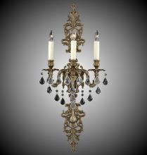 American Brass & Crystal WS9489-ALN-23S-ST - 3 Light Filigree Extended Top and Tail Wall Sconce