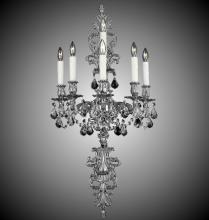 American Brass & Crystal WS9491-ALN-07G-ST - 5+1 Light Filigree Extended Top and Tail Wall Sconce