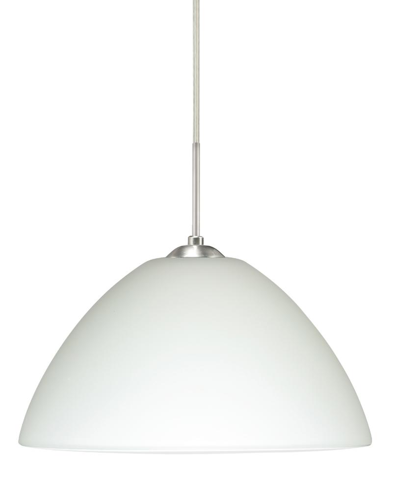 Besa Tessa Pendant Satin Nickel White 1x75W Medium Base