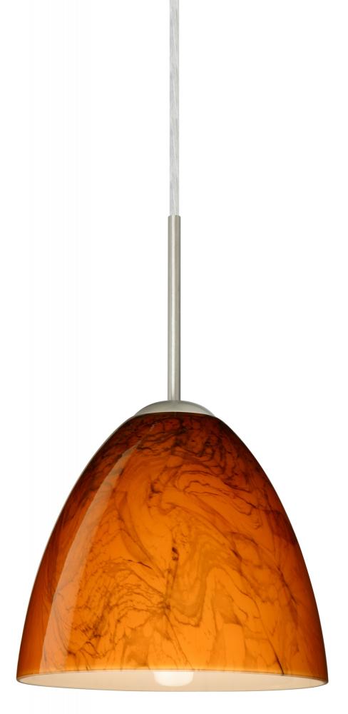 Besa Vila LED Pendant Habanero Satin Nickel 1x9W LED