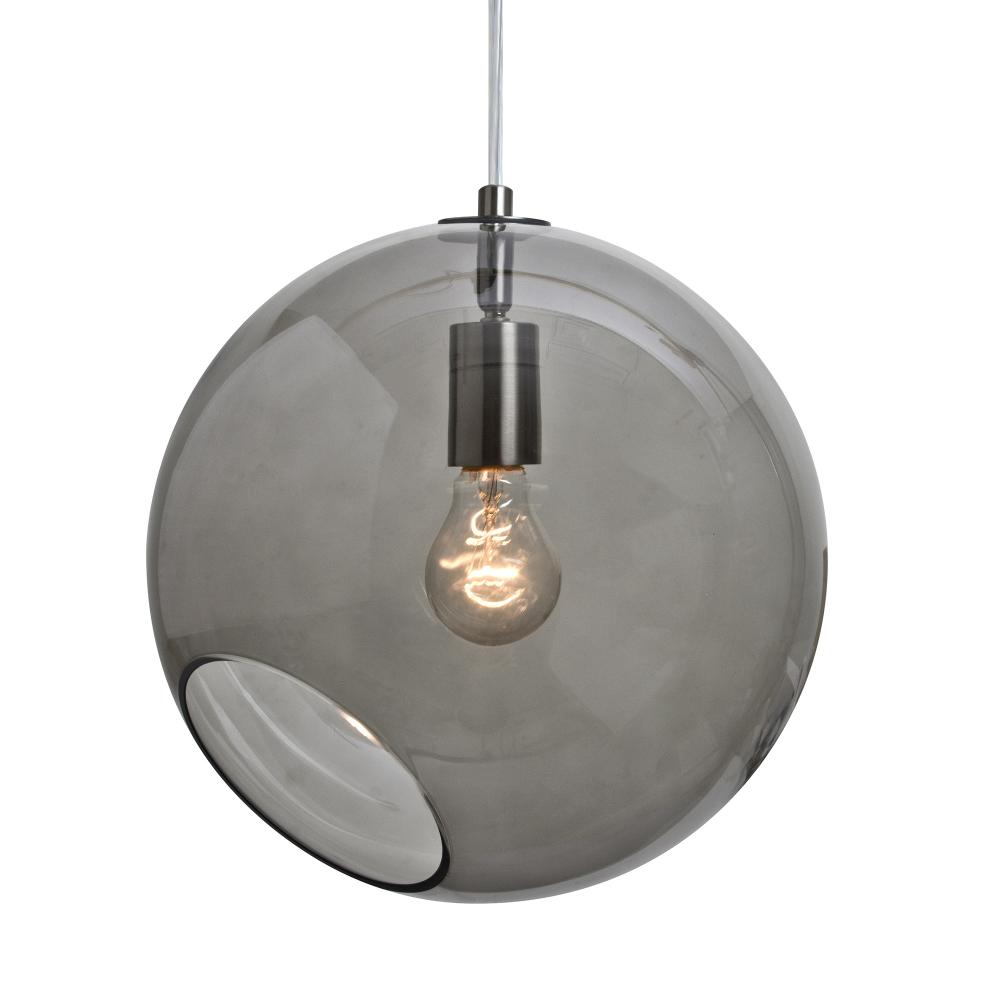 Besa, Maestro 12 Cord Pendant for Multiport Canopy, Smoke, Satin Nickel Finish, 1x60W